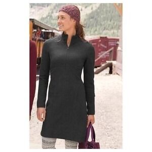 Athleta Cassidy Ponte Dress Womens Gray 1/2 Zip Long Sleeve Knit xs